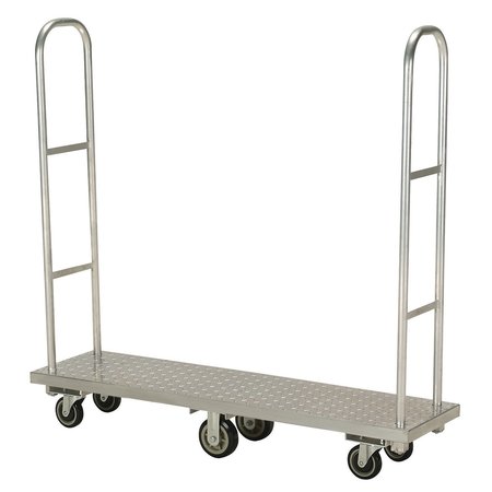 GLOBAL INDUSTRIAL Aluminum Deck Narrow Aisle High End Narrow Aisle U-Boat Platform Truck 63 x 16 1500 Lb. 242045